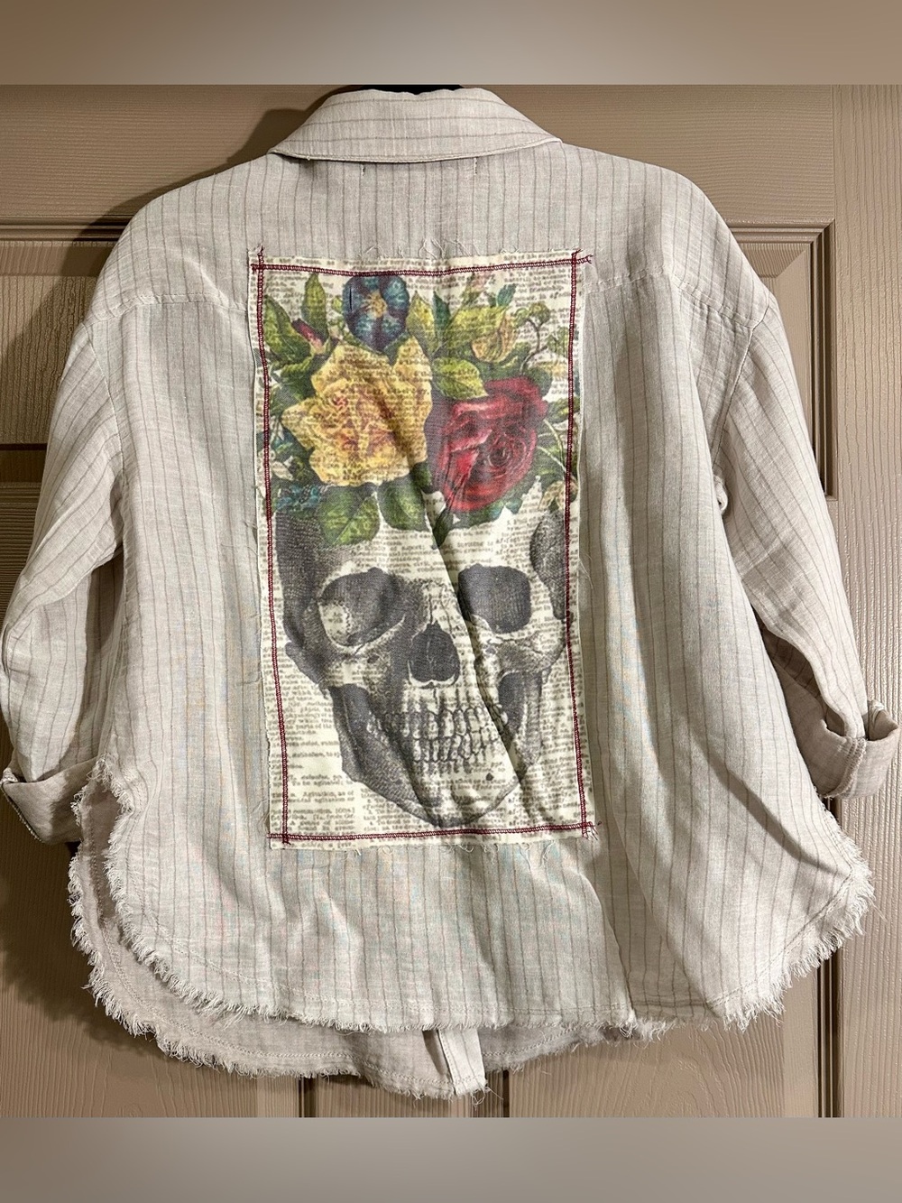 The Nu Vintage Cream Striped Utility Jacket